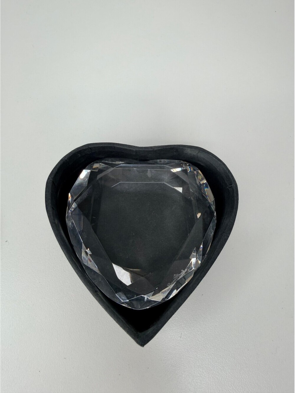 Rosenthal crystal heart shaped diamond cut paperweight